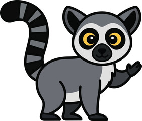 Fototapeta premium Flat design lemur illustration