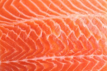 Fresh salmon fillet as background, closeup view