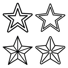 Obraz premium holiday tree star Line art Icon Set, Vector illustration