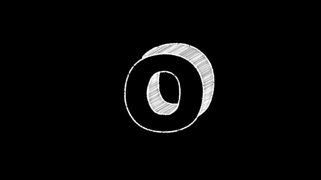 Animation chalk text alphabet A TO Z hand drawn on school Chalkboard, Chalk text style loop seamless animation, with alpha channel