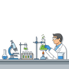Scientist working with chemical experiment in modern laboratory setting