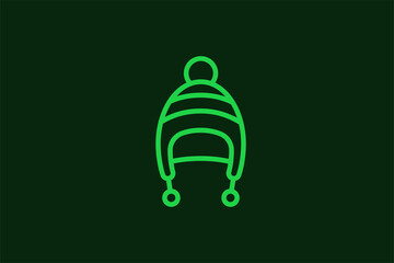 warm hat illustration in flat style design. Vector illustration.	