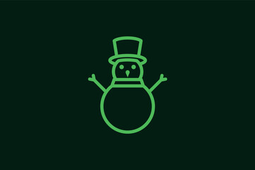 snowman illustration in flat style design. Vector illustration.	
