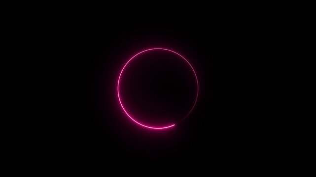 Glowing blue circle frame background animation.	