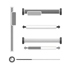 U I slider and progress bar elements in grayscale isolated on a transparent background