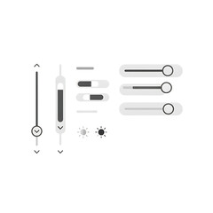 U I Slider Controls and Icons for Settings isolated on a transparent background user interface