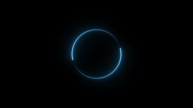 Glowing blue circle frame background animation.	