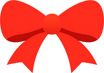 Red Ribbon Bow, Decorative Gift Ribbon, Holiday Celebration Bow, Festive Red Ribbon Element, Gift Wrapping Decoration