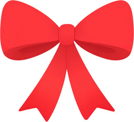 Red Ribbon Bow, Decorative Gift Ribbon, Holiday Celebration Bow, Festive Red Ribbon Element, Gift Wrapping Decoration