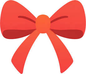 Red Ribbon Bow, Decorative Gift Ribbon, Holiday Celebration Bow, Festive Red Ribbon Element, Gift Wrapping Decoration