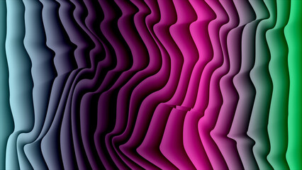 Wavy gradient layers of blue purple pink and green abstract background