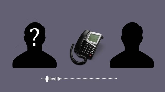 Conversation between two unknown people. Audio spectrum. Concept of anonymous telephone conversation.