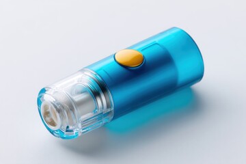 Electric Nail Filer: Portable Manicure Drill with Adjustable Speeds and Interchangeable Heads for Professional Nail Care at Home, Polishing Device with Blue Casing and Yellow Power Button