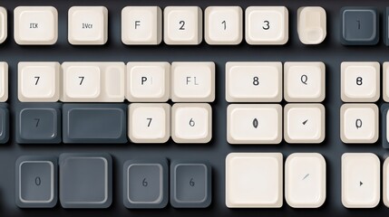 Close up view of a computer keyboard with keys and symbols