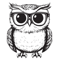 owl on white background