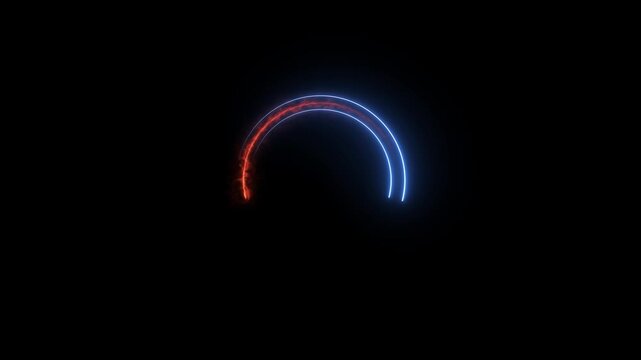 Glowing blue circle frame background animation.	