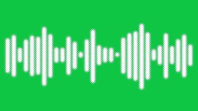 Checkered Halftone Pattern Abstract Background on green screen. Chequered Square Particles Subtle Texture Pop Art Design. Half Tone Contrast Graphic Minimalist Art Wide animation. Chat Sound wave