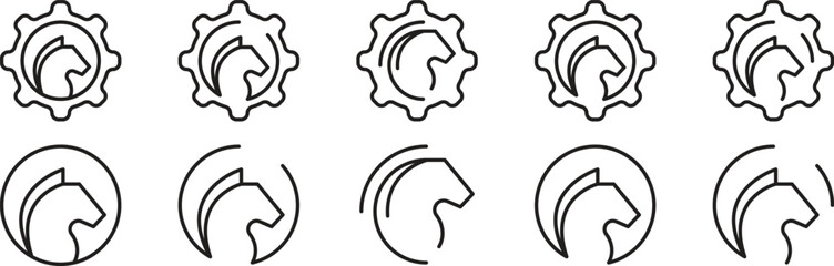 Strategy icon. Strategy line icon logo vector illustration. Minimal concept Horse mark icon. Strategy Icon Multiple Style. Strategy infographic icon vector.