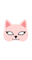 Pink Cat Mask Illustration for Costume or Decoration.