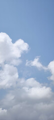 blue sky with white clouds. The sky is clear and bright