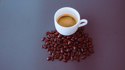 Cup of Coffee with Roasted Beans