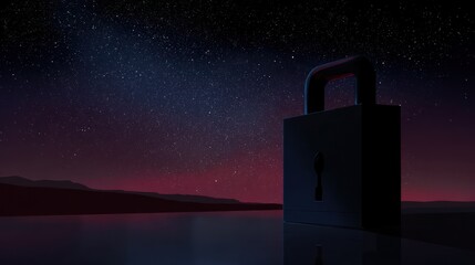 Silhouette of a building against starry night sky landscape view
