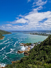 Fototapeta premium Summer day at the Knysna Lagoon entrance, Garden Route, South Africa.