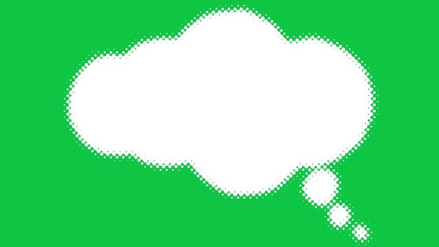 Checkered Halftone Pattern Abstract Background green screen. Chequered Square Particles Subtle Texture Pop Art Design. Half Tone Contrast Graphic Minimalist Art Wide Thinking cartoon cloud bubble