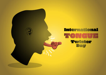 International Tongue Twister Day Concept Illustration