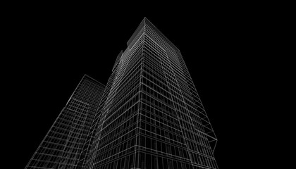 Fototapeta premium Abstract architectural buildings 3d rendering