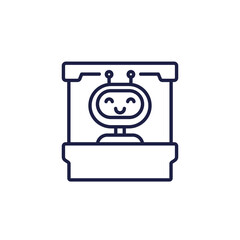 booth icon, exhibition stand and robot line design