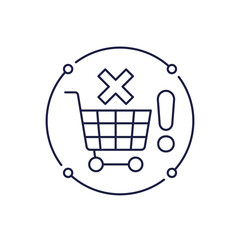 abandoned cart icon in line design © nexusby
