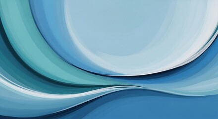 Abstract flowing blue and teal wave shapes background graphic design element