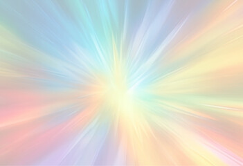 Abstract, blurred background with multidirectional light bursts in pastel rainbow colors. A soft and delicate effect of speed and movement. Semi-transparent texture ideal for banners