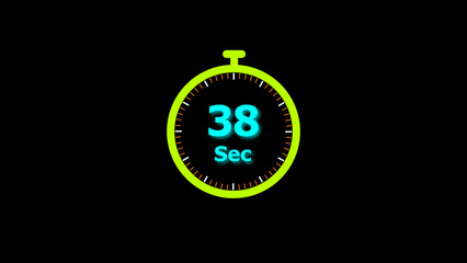 38 Second timer clock icon illustration. and creating a stunning illustration.4k illustration.