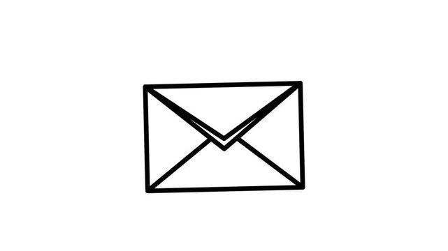 Dangerous virus email icon animation on white background