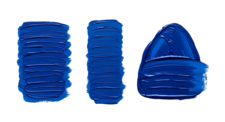 Three Blue Paint Swatches with Texture brushstroke