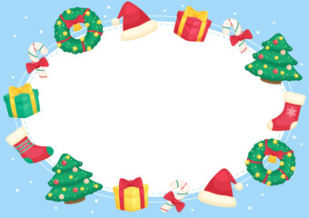bright happy christmas season frame 2
