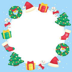 bright happy christmas season frame 1