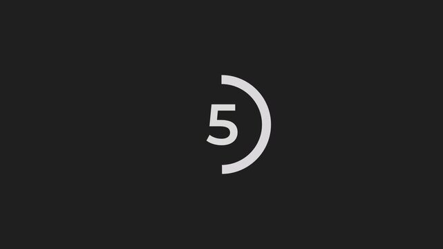 Timer animation with white number countdown on black background. Perfect for presentations, videos, timesensitive content, and educational materials.