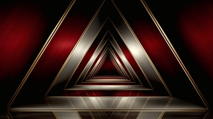Obraz premium Luxury Red and Gold Triangle Tunnel