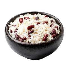 Delicious Bowl of Rice and Beans Isolated transparent on white background