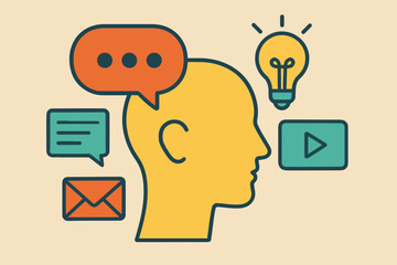 Retro Iconic Communication Elements – Vintage Media Vector Set