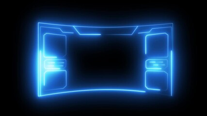 Animated high-tech interface Digital neon HUD futuristic background analysis with data program and   black background with 4k motion video - Powered by Adobe