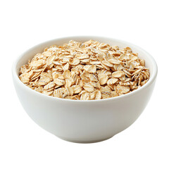 bowl of oatmeal with toppings ready for a healthy Isolated transparent on white background