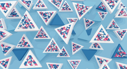 Fototapeta premium Abstract Geometric Triangles with Colorful Interior and Shadow Effects.