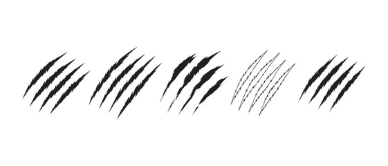 Vector Set of Monster or Animal Claw Scratches and Rips