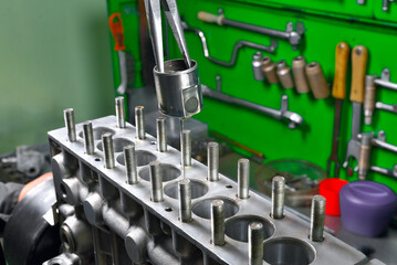 diesel engine fuel pump repair installation of section tappets engine housing