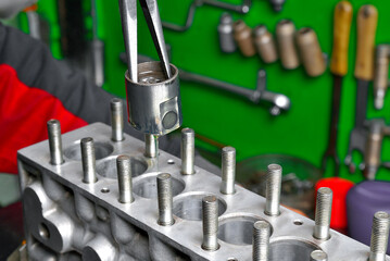 diesel engine fuel pump repair installation of section tappets engine housing