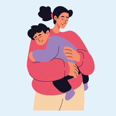 Parents with babies a mother’s arms, the safest place for her little one